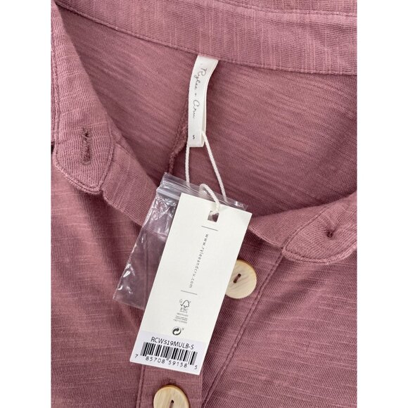 Rylee + Cru Womens Small Mauve Collared Romper Casual Loungewear Comfort Kidcore - Picture 4 of 9